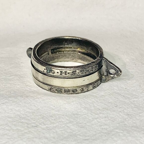 Rare 1721 Silver Perpetual Calendar Ring Dated ANNO 1721 Unique Antique Jewelry - Picture 3 of 11
